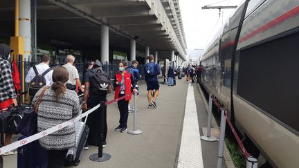 Un TGV en gare de Toulouse Matabiau (Haute-Garonne). (MATHIEU FERRI / RADIO FRANCE)