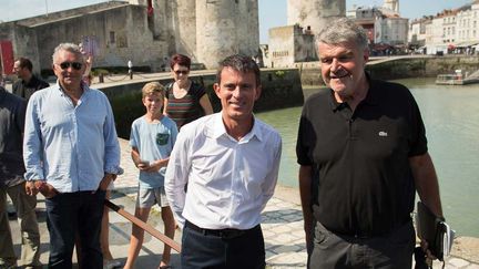 &nbsp; (Manuel Valls et Jean-François Fountaine sur le porte de la Rochelle lors de l'université d'été 2015 © maxPPP)