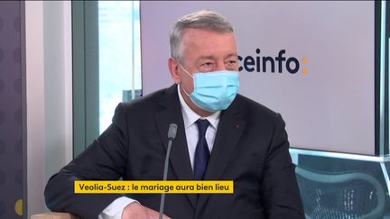 Le PDG de Veolia, Antoine Frérot, était l'invité éco de franceinfo le mardi 13 avril 2021. (FRANCEINFO / RADIOFRANCE)