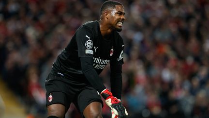 Mike Maignan, auteur d'un excellent match malgré la défense de l'AC Milan à Liverpool (2-3). (AFP)