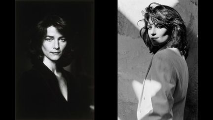 Charlotte Rampling, à gauche par Alice Springs, Paris 1986, à gauche par Peter Lindbergh, 1982
 (A droite © Alice Springs, Collection MEP, Paris - A gauche © Peter Lindbergh)