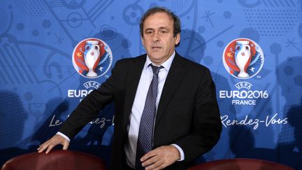 Le pr&eacute;sident de l'UEFA, Michel Platini, lors du&nbsp;comit&eacute; de pilotage de l'Euro 2016 &agrave; Paris, le 27 avril 2014. (FRANCK FIFE / AFP)