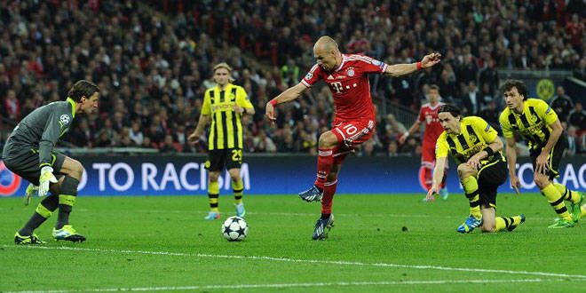 Arjen Robben a inscrit le but de la victoire face au Borussia Dortmund en finale de C1 2013