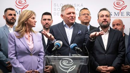 Robert Fico, ancien Premier ministre de la Slovaquie, à la tête du parti populiste Smer-SD. (VLADIMIR SIMICEK / AFP)