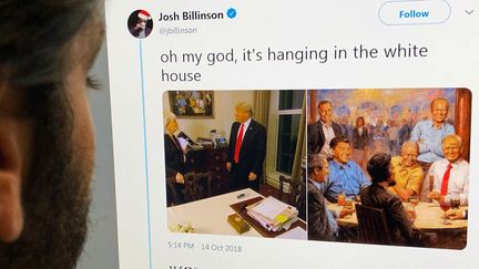 La Maison Blanche accroche un tableau de Trump au bar avec d'autres présidents
	 
 (Maro SIRANOSIAN / AFP)