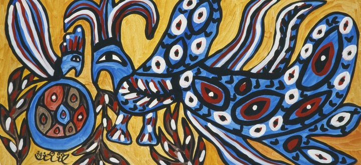 Baya, Sans titre, 1998. Gouache sur papier, 50 x 100 cm, Paris, Musée de l'IMA (Musée de l'IMA - Philippe Maillard)