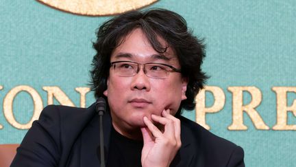 Le réalisateur Bong Joon-ho le 23 février 2020 à Tokyo, pour une conférence de presse sur son film "Parasite" (MASATOSHI OKAUCHI / REX / SIPA / SHUTTERSTOCK)