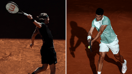 Stefanos Tsitsipas et Carlos Alcaraz possèdent des revers différents. Le premier joue à une main, le second à deux mains. (AFP)