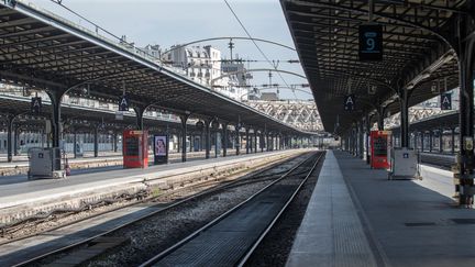 Gare de l'Est vide (illustration), le 25 mai 2018.&nbsp; (NICOLAS KOVARIK / MAXPPP)