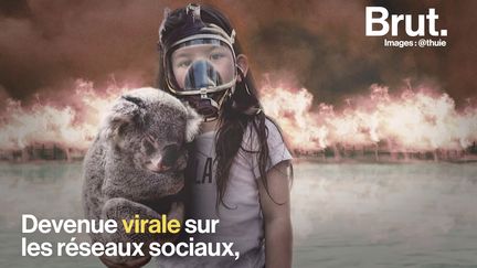 VIDEO. Incendies en Australie : un photomontage d'une fillette portant un koala devient viral (BRUT)