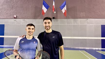 Christo et Toma Popov à l'Insep, lors d'un rassemblement de l'équipe de France de badminton, le 6 décembre 2023. (APOLLINE MERLE / FRANCEINFO SPORT)