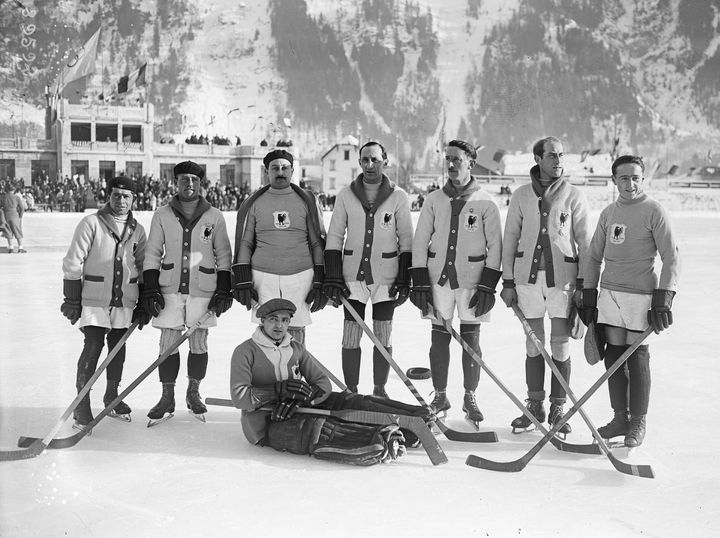 Équipe française de hockey sur glace, Chamonix, 1924. (Bibliothèque nationale de France/Maxppp)