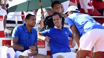 Jo-Wilfried Tsonga, Richard Gasquet et Yannick Noah (France) (MIGUEL MEDINA / AFP)