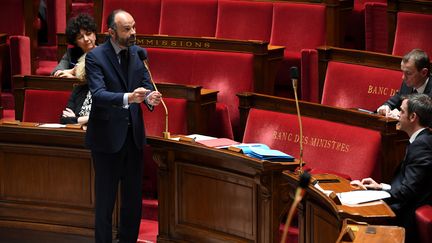 Le Premier ministre Edouard Philippe durant les Questions au gouvernement à l'Assemblée nationale, le 7 avril 2020. (ALAIN JOCARD / POOL)