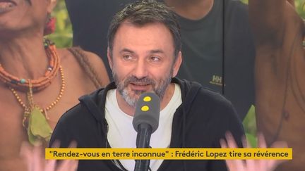 Frédéric Lopez, présentateur de "Rendez-vous en terre inconnue" (France 2), le 3 décembre 2018 sur franceinfo (FRANCEINFO / RADIOFRANCE)