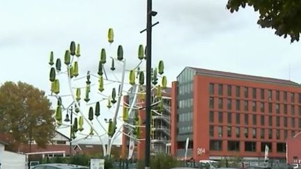 Sur les arbres à vent, chaque feuille est une petite éolienne de manière à ce qu'elles puissent alimenter halls d'immeuble, voitures électriques ou bureaux. (France 2)