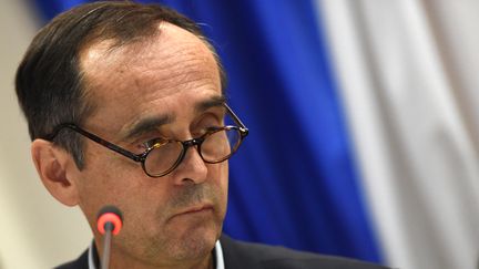 &nbsp;Robert Menard devant le conseil municipal de Beziers (l'Hérault) le 18 octobre 2016 (SYLVAIN THOMAS / AFP)