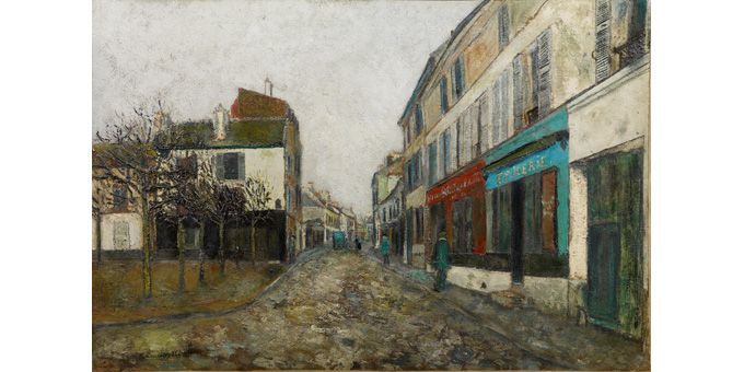 Maurice Utrillo, Place de l&#039;église à Montmagny, c. 1907
 (Adagp, Paris 2012 © Jean Fabris, 2012 © Photo : Pinacothèque de Paris / Fabrice Gousset)