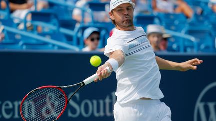 Mardy Fish a franchi le 1er tour du Masters 1000 de Cincinnati en éliminant Viktor Troicki. (ROB CARR / GETTY IMAGES NORTH AMERICA)