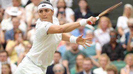 Ons Jabeur in the Wimbledon final against Marketa Voudrousova, July 15, 2023. (TETSU JOKO / YOMIURI)