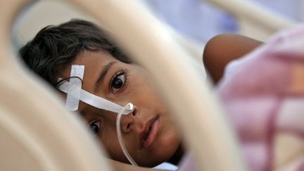 Un enfant atteint de diphtérie est hospitalisé à Sanaa (Yémen). (AFP)