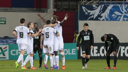 Diedhiou marque le premier but de la rencontre. (PASCAL POCHARD-CASABIANCA / AFP)