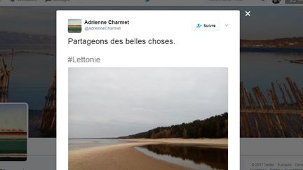 Capture d'écran du compte Twitter d'Adrienne Charmet, à l'origine du #BellesChoses, le 20 avril 2017. (ADRIENNE CHARMET)