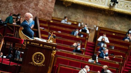 L'Assemblée Nationale à Paris, le 22 juillet 2021. (XOSE BOUZAS / HANS LUCAS / AFP)