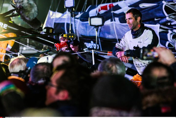 Le skipper Armel Le Cléac'h, vainqueur du Vendée Globe, le 19 janvier 2017, aux Sables-d'Olonne. (DRIGUEZ MARIN / SIPA)