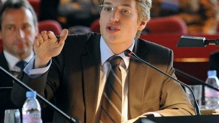 Jean Sarkozy, fils du chef de l'Etat, le 29 octobre 2010 au Conseil général des Hauts-de-Seine à Nanterre (AFP - LIONEL BONAVENTURE)