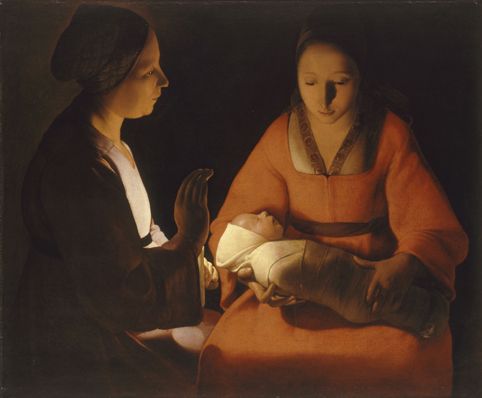 "Le Nouveau-n&eacute;", Georges de la Tour (1593-1652). Vers 1645, huile sur toile,&nbsp;0,76 x 0,92 m, mus&eacute;e des Beaux-Arts de Rennes. (MUSÉE DES BEAUX-ARTS DE RENNES / LOUIS DESCHAMPS)