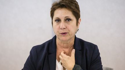 La secrétaire générale de la FSU,&nbsp;Bernadette Groison,&nbsp;en mai 2018. (AURELIEN MORISSARD / MAXPPP)