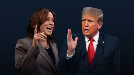 Kamala Harris et Joe Biden, candidats à l'élection présidentielle américaine. (AFP / MAXIME BARDOU)