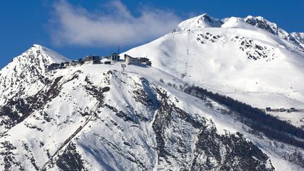 La station de ski de Saint-Lary&nbsp;(Hautes-Pyrénées), le 24 avril 2017. (PHILIPPE ROY / AFP)