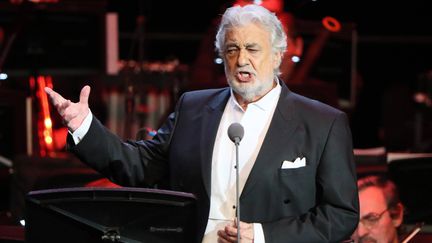 Le tenor Placido Domingo en octobre 2017 sur la scène au Crocus City Hall&nbsp;à Moscou&nbsp; (VLADIMIR GERDO/TASS/SIPA USA/SIPA / SIPA USA)