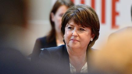 La maire PS de Lille, Martine Aubry, attendant sa r&eacute;&eacute;lection, &agrave; Lille, le 4 avril 2014. (DENIS CHARLET / AFP)