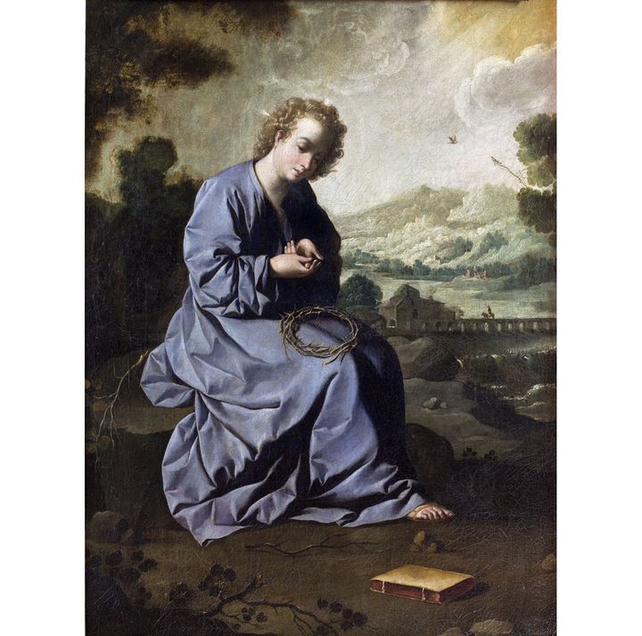 Francisco de Zurbarán, "El Niño de la Espina en un paisaje" (l'Enfant Jésus se blessant avec la couronne d'épines dans un paysage), vers1645-1650, Fondation Bemberg, Toulouse
 (Fondation Bemberg)