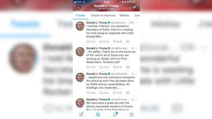 Compte @RealDonaldTrump du président des Etats-Unis sur Twitter.&nbsp; (CAPTURE D'ÉCRAN TWITTER)
