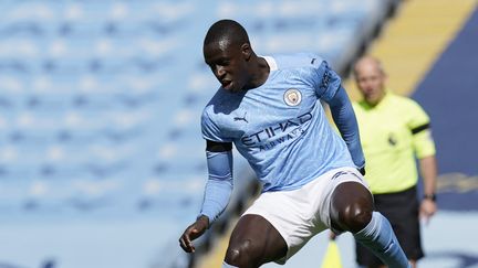 Le latéral français de Manchester City, Benjamin Mendy, lors d'un match de son équipe le 10 avril 2021. (TIM KEETON / AFP)