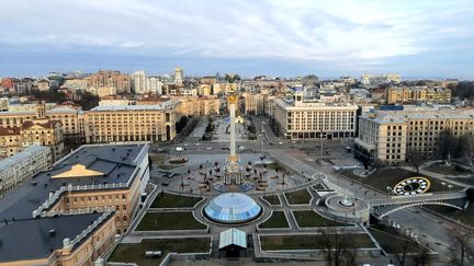 La place Maïdan (place de l'Indépendance) à Kiev, la capitale de l'Ukraine. (BENJAMIN ILLY / RADIOFRANCE)