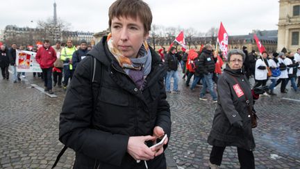  Caroline De Haas lors de manifestation contre la loi Travail, le 9 mars 2016, à Paris. (MAXPPP)