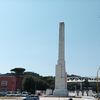 L'obélisque Mussolini, à l'entrée du Foro Italico, le 13 août 2022 à Rome (Italie).&nbsp; (EMMANUEL RUPIED / FRANCEINFO: SPORT)