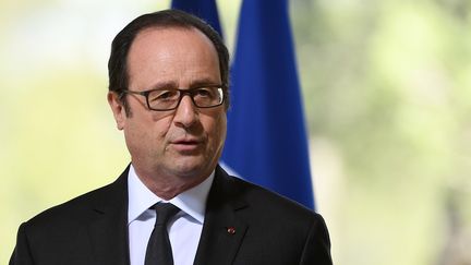 Le président François Hollande fait un discours à l'inuaguration du&nbsp;"Memorial du Debarquement et de la Liberation en Provence", à Toulon, le 16 mars 2017. (BORIS HORVAT / POOL/AFP)