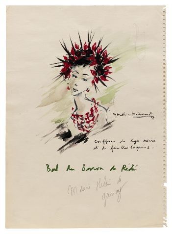 Croquis de bal, 1957 
 (Fondation Pierre Bergé -Yves Saint Laurent )