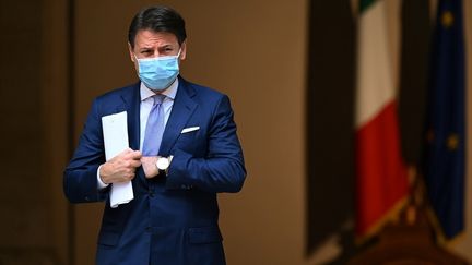 Giuseppe Conte, le chef du gouvernement italien, à Rome, le 25 octobre 2020. (VINCENZO PINTO / AFP)