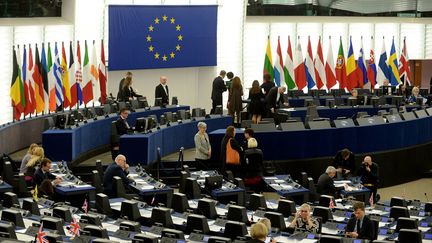 L'hémicyle du Parlement européen de Strasbourg, le 17 avril 2019. (MARC OLLIVIER / MAXPPP)