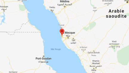 Les explosions se sont produites vendredi 11 octobre 2019 à une centaine de kilomètres au large du port saoudien de Jeddah. (GOOGLE MAPS)