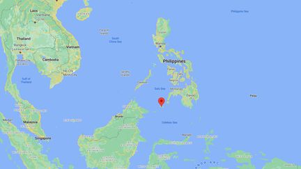 Capture d'écran de Google Maps pointant l'île de Jolo (Philippines) où un avion avec 92 personnes à bord s'est écrasé le 4 juillet 2021, faisant au moins 17 morts. (GOOGLE MAPS)