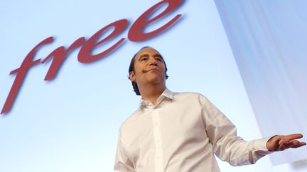 Le patron de Free, Xavier Niel, le 10 janvier 2012, lors du lancement de son offre mobile. (THOMAS COEX / AFP)