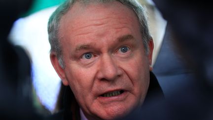 Martin McGuinness, ancien membre de l'IRA et num&eacute;ro 2 du Sinn F&eacute;in,&nbsp;&agrave; Drogheda (Irlande), le 25 octobre 2011. (PETER MUHLY / AFP)